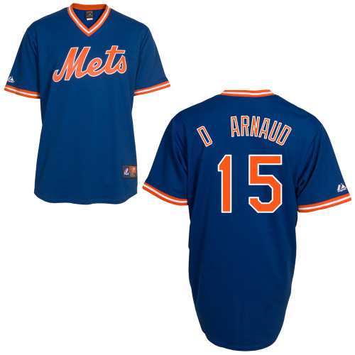 Travis d Arnaud #15 MLB Jersey-New York Mets Men's Authentic Alternate Cooperstown Blue Baseball Jersey
